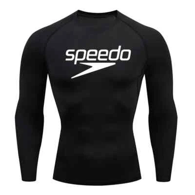 Men Rash Guard Surfing Diving Tee Swimwear Tight Short Sleeve T Shirt Swim - Image 1 of 4