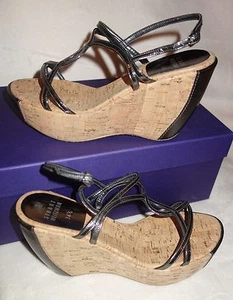 Stuart Weitzman Thrill Platforms Wedges Open Toe Sandals Shoes sz 36.5 US SZ 6 - Picture 1 of 4