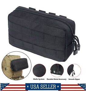 Tactical MOLLE Pouch Horizontal Admin Pouch EDC Pouch Utility Tool Bag Black US