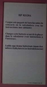 HP 82120A Instructions multilingues de la batterie HP-41 - Zdjęcie 1 z 2