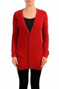 Dsquared2 Women's 100% Wool Red Cardigan Sweater US S IT 40 - Picture 1 of 4
