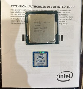 Intel Core i3-9100 3.6GHz Quad Core LGA1151 9th Gen CPU SRCZV - Afbeelding 1 van 3
