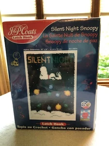 "NEW" Vintage - J & P Coats Latch Hook - "Silent Night Snoopy" - Kit # 25074 - Picture 1 of 5