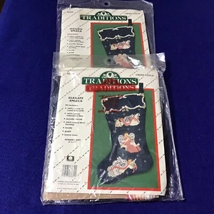 NOS 2 Traditions Cross Stitch T8204 Elegant Angels 1986 ~ 9" x 15" Finished Size - Picture 1 of 8
