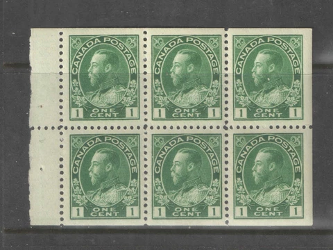 Canada Sc 104a 1c Admiral Pane of 6 VF UMM MNH Cover