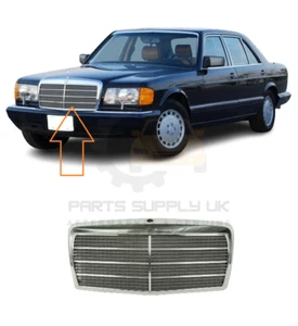 NEW FOR MB S W126 1980 - 1991 FRONT CENTER GRILLE CHROME A1268800883 - Picture 1 of 3