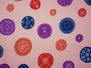 Punkte Dots Blumen auf rosa Baumwolle Meterware Baumwollstoff Webware - Bild 1 von 4