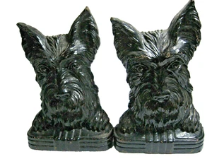 Fermalibri vintage Scottish Terrier SCOTTIE nero 7" altezza 12 once ea decorazione cane - Foto 1 di 5