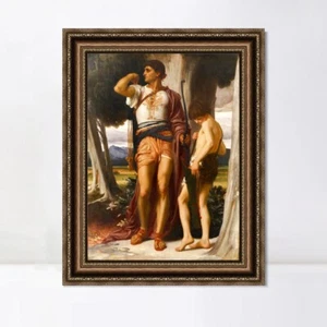 Framed Canvas Print Jonathans Token to David by Frederick Leighton Home Decor - Picture 1 of 16