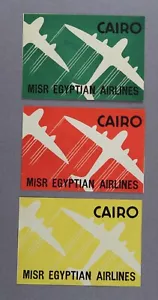 MISR EGYPTIAN AIRLINES CAIRO VINTAGE LUGGAGE TAG BAG BAGGAGE LABEL EGYPT MISRAIR - Picture 1 of 2