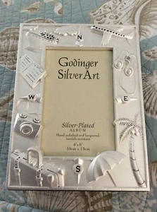 Godinger Art silver plated travel/vacation photo album holds100 4x6 photos - Picture 1 of 3