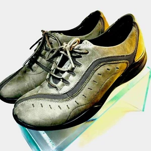 Clarks Wave Women's Size 7.5 M Green Suede Leather Lace Up Walking Shoes 86510 - Picture 1 of 11