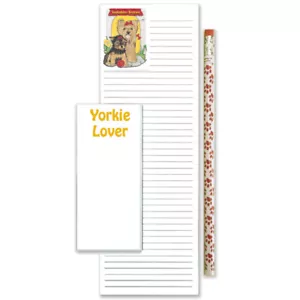 Yorkie To-Do-Liste magnetischer Einkaufspad Notizblock & Bleistift Geschenkset - Bild 1 von 1