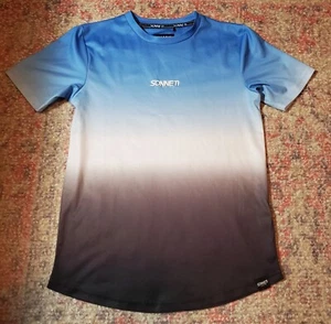 SONNETI OMBRE T-SHIRT-BLUE/WHITE/BROWN-SIZE YOUTH L (12/13 YRS)-GUC - Picture 1 of 11