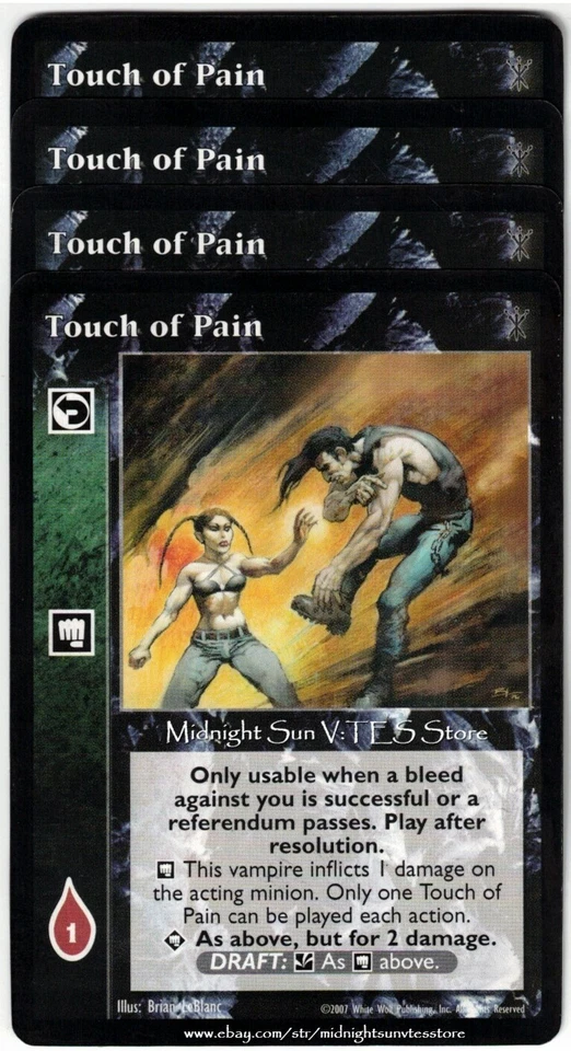 Touch of Pain x4 Sword of Caine V:TES VTES Vampire CCG - Image 1 of 1