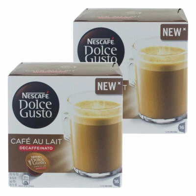 Nescafé DOLCE GUSTO Cafe au Lait Decaffeinato Entkoffeinierter Kaffee 32 KAPSELN - Bild 1 von 4