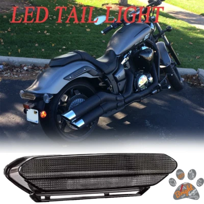 Fits 2011-2017 Yamaha Stryker XVS 1300 LED Brake Tail Lights rear Emark Smoke - Image 1 of 4