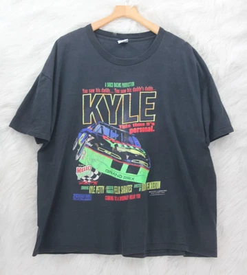 Camiseta Kyle Petty 1993 vintage para hombre XXL puntada única gráfico amarillo suave Foto 1 de 4