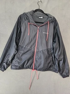 Columbia Womens XL Jacket Fleece Lined Full Zip Hoodie Black Pink - Picture 1 of 10
