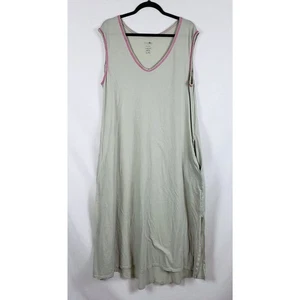 Vestido Camiseta Natural Life Mujer L/XL Verde Salvia Bolsillos Boho Hippie Algodón - Imagen 1 de 8