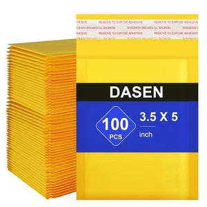 Kraft Bubble Mailers 3.5x5 Inch 100 Pcs,Small Self-Sealing Waterproof Cushion... - Picture 1 of 6