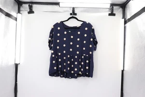 Altar'd State Size Large Blue Polka Dot Blouse - Picture 1 of 8