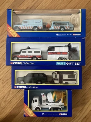 lot 4 Corgi 1/36 Scale Diecast 59101 Range Rover & Caravan Green Very Rare Mint - Image 1 of 4
