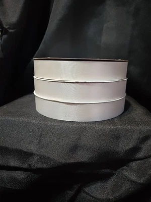 Lion 7/8 Inch  Cross Grain Acetate Ribbon Maid White 100 Yrd Rolls. - Image 1 of 4