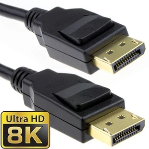 Displayport v1.4 HBR3 8K 60Hz 4K 120Hz MST 32.4G HDR Cable Dorado 0.5m/1m/2m/ - Imagen 1 de 15