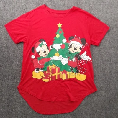 Camisa Disney Niñas Grande 11-13 Roja Mickey Mouse Minnie Mouse Navidad Clásica Foto 1 de 4