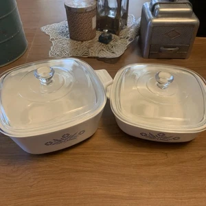1960s RARE VINTAGE CORNING WARE Blue Cornflower P-1 3/4-B, P-1 -B WITH Lids - Picture 1 of 9