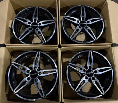 4x Carmani 15 Oskar 6.5 X 16 pulgadas 5 X 112 ET 38 negro pulido ECE Mercedes Audi - Imagen 1 de 4