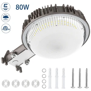 80W Dusk to Dawn Outdoor LED Barn Light with Photocell For Garden Yard Farm Lamp - Picture 1 of 10