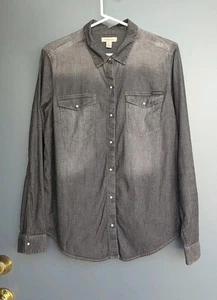 Calvin Klein Chambray Jeans Hemd Large, Langarm, Knopf Druckknopf - Bild 1 von 4