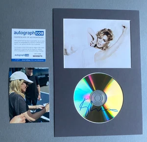 CD Picaporte 21x30 autógrafo certificado de autenticidad firmado en persona por Kylie Minogue 24 quilates - Imagen 1 de 2