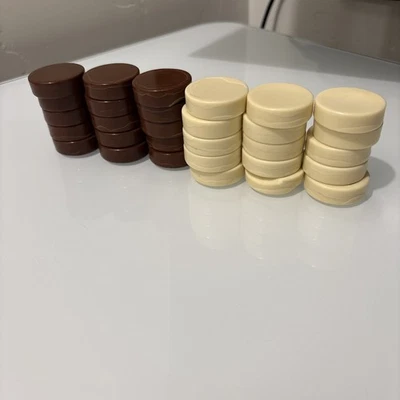 Baquelita Backgammon Vintage (?) Blanco Marfil y Marrón 15 Cada Uno LEER PLZ  Foto 1 de 4