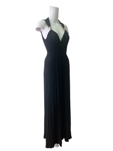 London Black Maxi Fit & Flare Dress Size S Womens EU36 Sleeveless V-Neck Long - Picture 1 of 11
