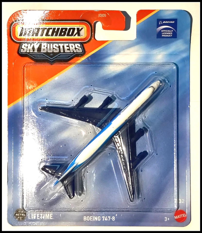 Matchbox Sky Busters White & Blue Boeing 747/8 Jet - Image 1 of 1