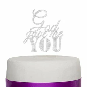 God Gave Me You Wedding Cake Topper Religious Christian Decoration (Silver) - Picture 1 of 5