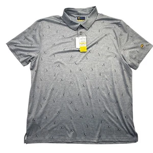 Jack Nicklaus Golden Bear Golf Polo Shirt Bird Print Stretch UPF 2XL XXL NEW - Picture 1 of 12