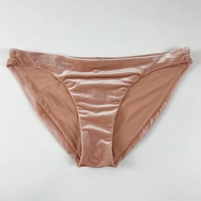 Cueca de Biquíni Robin Piccone Feminina Tamanho Médio Blush Rosa Veludo Roxy Nova Sem etiquetas - Imagem 1 de 4