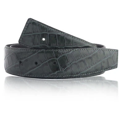 ERDI ÜNVER Krokodil Grün Wendegürtel 32 mm Gürtel Schnalle H Ledergürtel Echtleder Leder