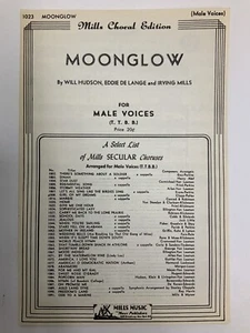 Moonglow 1934 Will Hudson Eddie De Lange Irving Mills SheetNoteMusicCom TTBB - Imagen 1 de 8