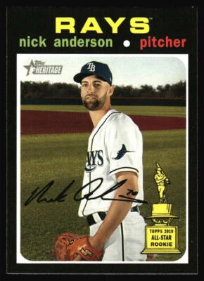 2020 Topps Heritage Nick Anderson #316 Tampa Bay Rays - Image 1 of 2