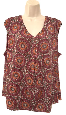 Blusa Pulôver George Feminina Sem Mangas Plus Size 2X Multicolorida Decote V - Imagem 1 de 4