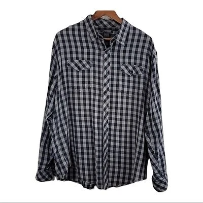 Method Black & Grey Checkered Long Sleeve Button-down Men's Shirt Size XL - Image 1 of 4