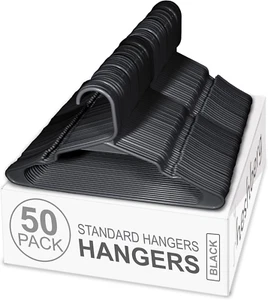Plastic Notched Hangers Space Saving Tubular Clothes Hangers Standard Size Ideal - Picture 1 of 12