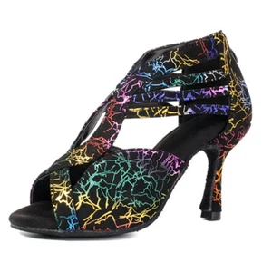 Zapatos de baile latino de salón mujeres niñas zapatos de tango salsa interior varios tacones - Imagen 1 de 10