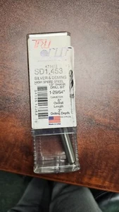 TRU CUT 1-29/64" DRILL BIT-1/2" SHANK-SILVER & DEMING-HIGH SPEED STEEL-6" LENGTH - Picture 1 of 1