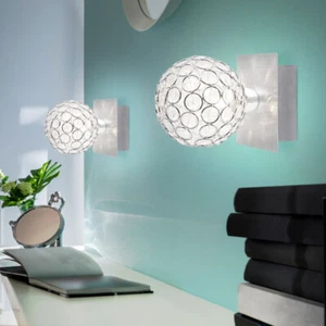 Spot da Parete Lampada Corridoio Alluminio Cristallo Argento H 11 CM 2er Set - Foto 1 di 12